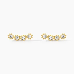 Marc Orian Boucles D'Oreilles Acier Inoxydable|Bijoux Acier Inoxydable > Boucles D'oreilles Puces Eva Acier Jaune Cristal