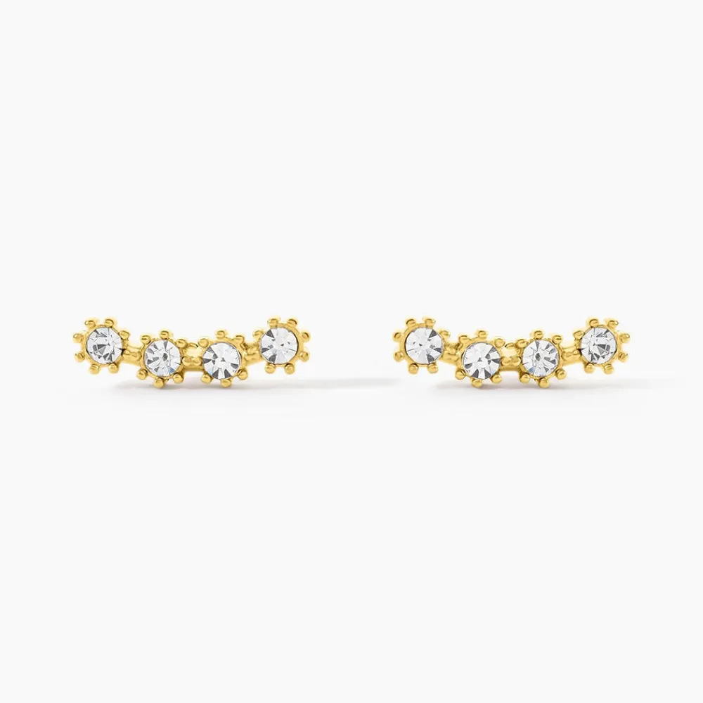 Marc Orian Boucles D'Oreilles Acier Inoxydable|Bijoux Acier Inoxydable > Boucles D'oreilles Puces Eva Acier Jaune Cristal