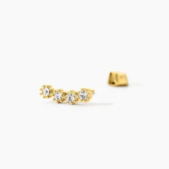 Marc Orian Boucles D'Oreilles Acier Inoxydable|Bijoux Acier Inoxydable > Boucles D'oreilles Puces Eva Acier Jaune Cristal