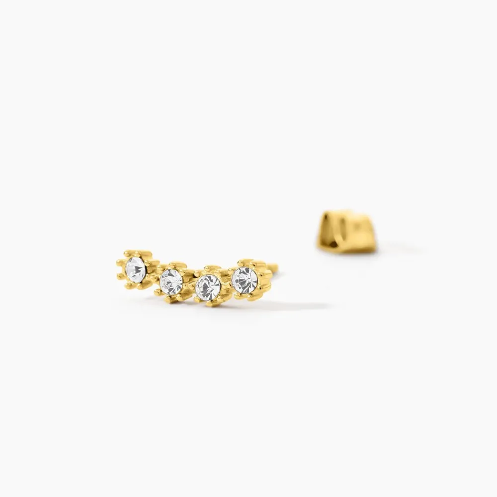 Marc Orian Boucles D'Oreilles Acier Inoxydable|Bijoux Acier Inoxydable > Boucles D'oreilles Puces Eva Acier Jaune Cristal