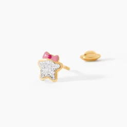 Boucles D'Oreilles Puces Evania Or Jaune Cristal