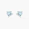 Marc Orian Cadeaux Mariage|Boucles D'Oreilles Cœur > Boucles D'oreilles Puces Eva Or Blanc Topaze Et Oxyde De Zirconium