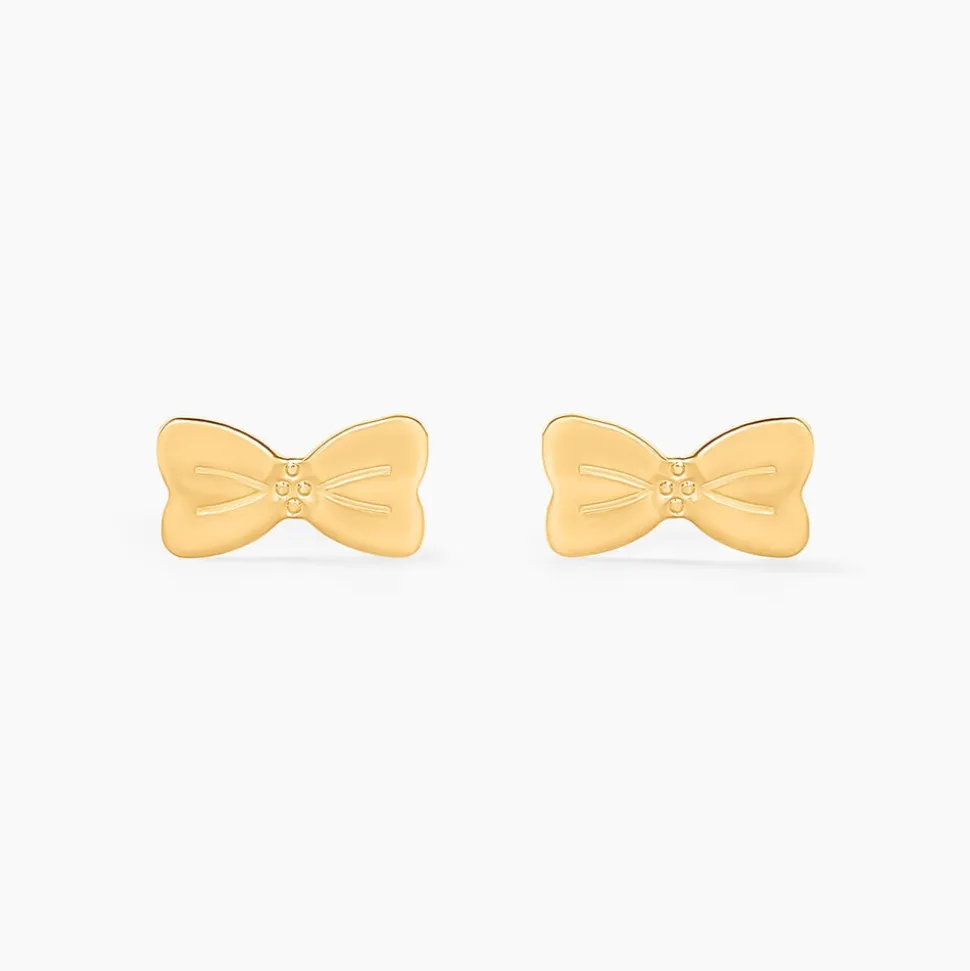 Boucles D'oreilles Puces Evonne Noeud Or Jaune