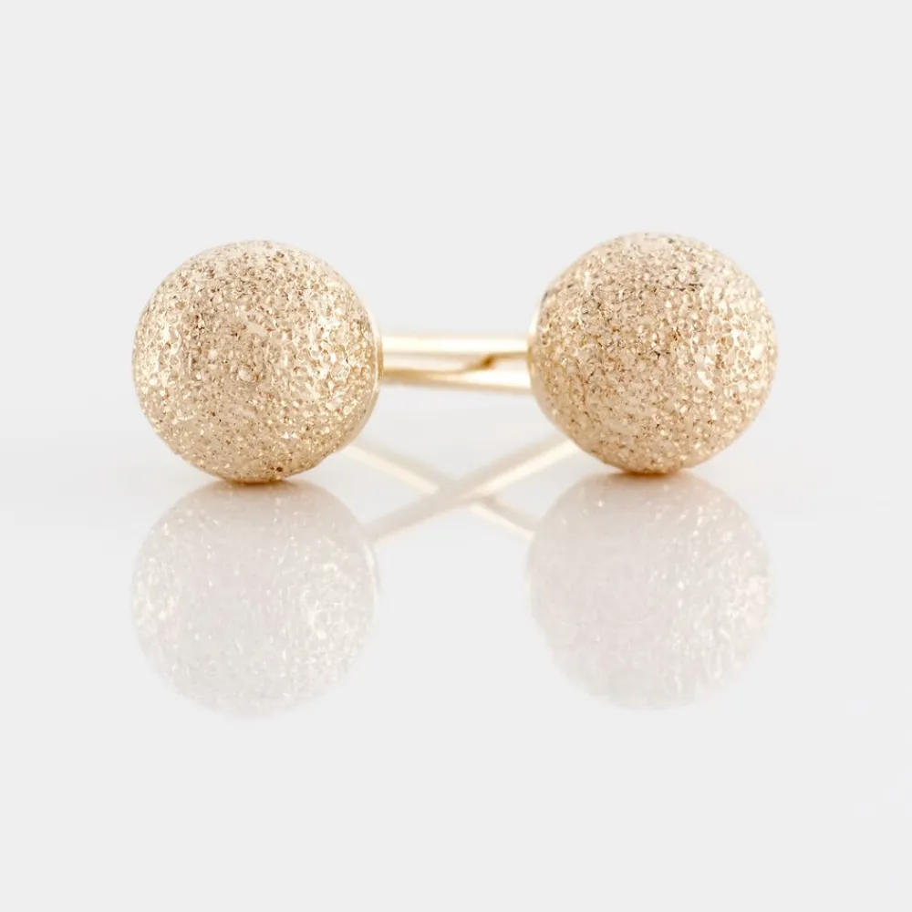 Marc Orian Idées Cadeaux Femme|Boucles D'Oreilles Femme > Boucles D'oreilles Puces Fidelia Boule Sablee Or Jaune