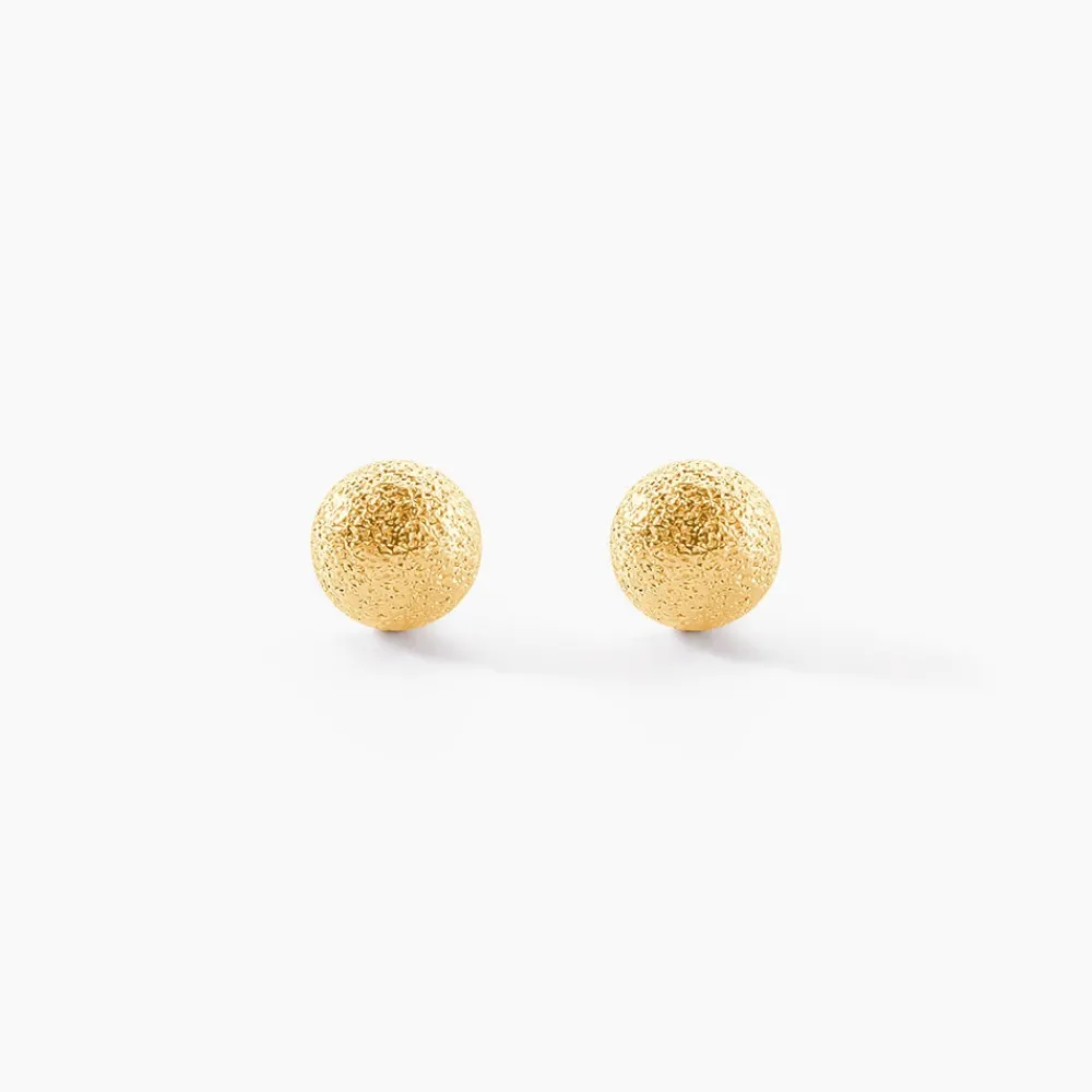 Marc Orian Idées Cadeaux Femme|Boucles D'Oreilles Femme > Boucles D'oreilles Puces Fidelia Boule Sablee Or Jaune