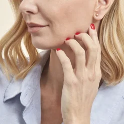 Boucles D'oreilles Puces Fidelia Boule Sablee Or Rose