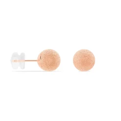Boucles D'oreilles Puces Fidelia Boule Sablee Or Rose