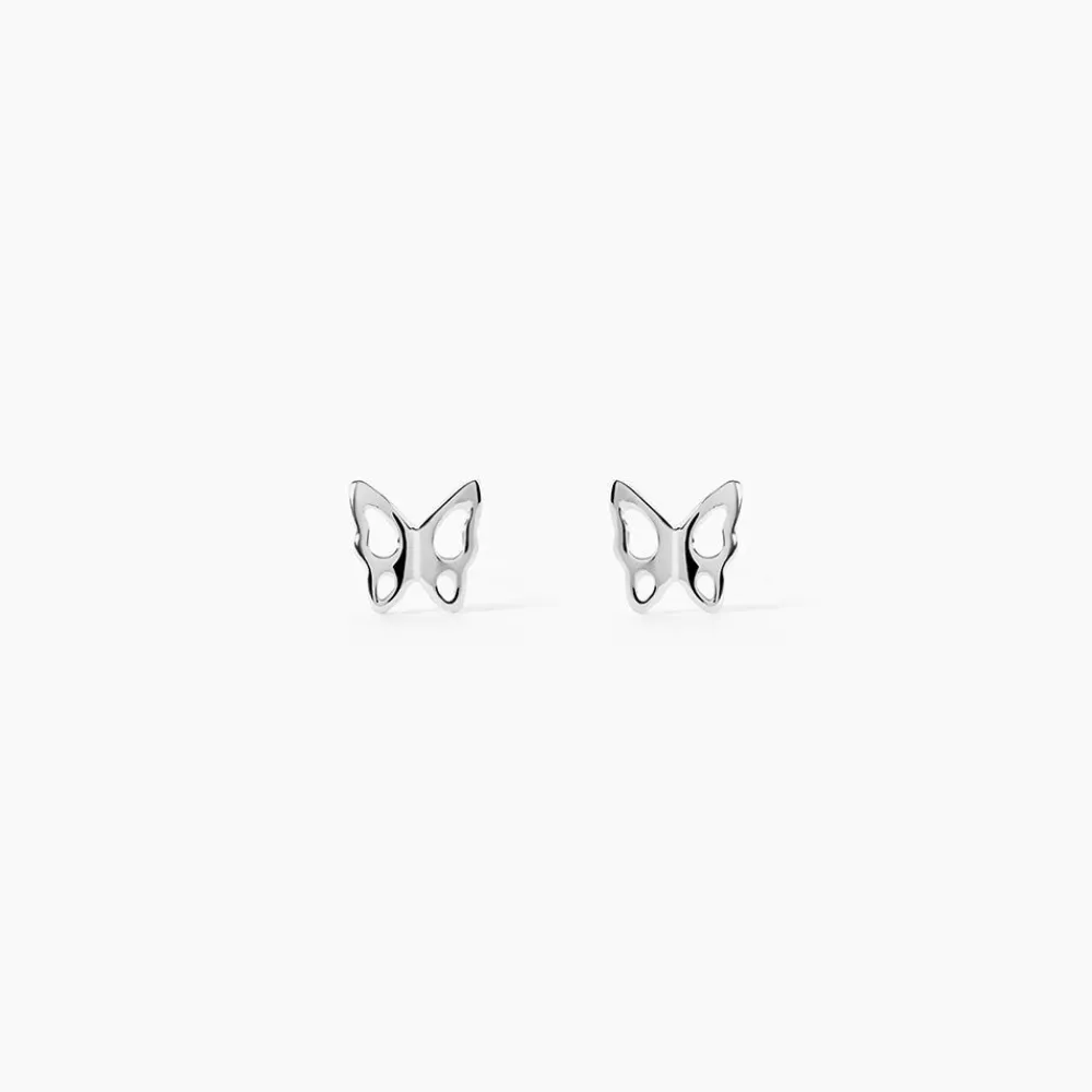 Marc Orian Idées Cadeaux Femme|Boucles D'Oreilles Femme > Boucles D'oreilles Puces Filippa Papillon Or Blanc