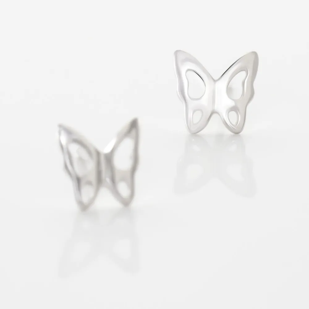 Marc Orian Idées Cadeaux Femme|Boucles D'Oreilles Femme > Boucles D'oreilles Puces Filippa Papillon Or Blanc