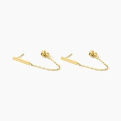 Marc Orian Boucles D'Oreilles Acier Inoxydable|Bijoux Acier Inoxydable > Boucles D'Oreilles Puces Fino Acier Jaune