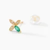 Marc Orian Anniversaire De Mariage|Bijoux Émeraude > Boucles D'oreilles Puces Flower Power Or Jaune Emeraude Diamant