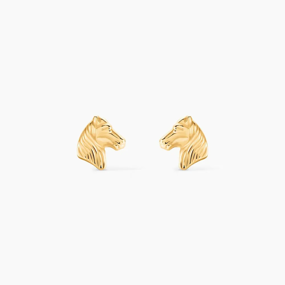 Marc Orian Idées Cadeaux Femme|Boucles D'Oreilles Or > Boucles D'oreilles Puces Freyia Cheval Or Jaune