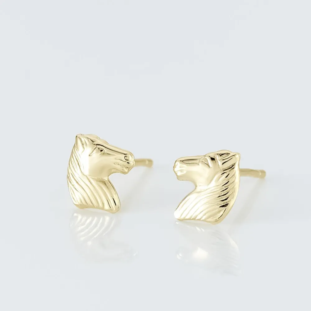 Marc Orian Idées Cadeaux Femme|Boucles D'Oreilles Or > Boucles D'oreilles Puces Freyia Cheval Or Jaune