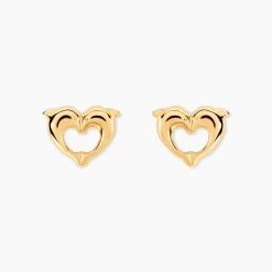 Marc Orian Idées Cadeaux Femme|Boucles D'Oreilles Femme > Boucles D'oreilles Puces Fulvie Double Dauphins Or Jaune