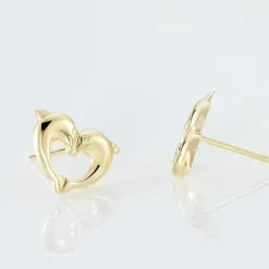 Marc Orian Idées Cadeaux Femme|Boucles D'Oreilles Femme > Boucles D'oreilles Puces Fulvie Double Dauphins Or Jaune