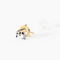 Marc Orian Idées Cadeaux Femme|Boucles D'Oreilles Or > Boucles D'oreilles Puces Fulvie Double Dauphins Or Bicolore