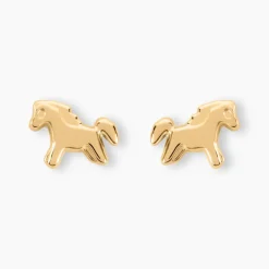 Boucles D'oreilles Puces Gerd Cheval Or Jaune