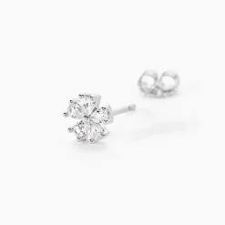 Marc Orian Bijoux Zirconium|Boucles D'Oreilles Fleur > Boucles D'oreilles Puces Gisabel Argent Blanc Oxyde De Zirconium