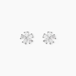 Marc Orian Bijoux Zirconium|Boucles D'Oreilles Fleur > Boucles D'oreilles Puces Gisabel Argent Blanc Oxyde De Zirconium
