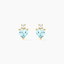 Marc Orian Cadeaux Mariage|Anniversaire De Mariage > Boucles D'oreilles Puces Heart Or Jaune Topaze Oxyde De Zirconium