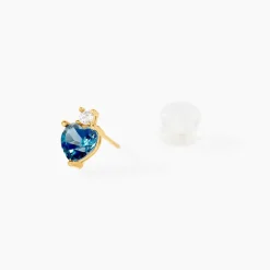 Marc Orian Cadeaux Mariage|Anniversaire De Mariage > Boucles D'oreilles Puces Heart Or Jaune Topaze Oxyde De Zirconium