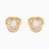 Boucles D'oreilles Puces Henia Plaqué Or Jaune Oxyde De Zirconium