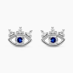 Boucles D'oreilles Puces Hina Argent Blanc Oxyde De Zirconium