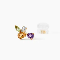 Marc Orian Cadeaux Mariage|Anniversaire De Mariage > Boucles D'oreilles Puces Hortense Or Jaune Citrine Améthyste Topaze