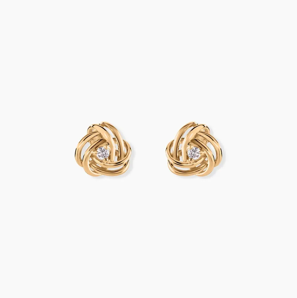 Boucles D'oreilles Puces Iwaki Plaqué Or Jaune Oxyde De Zirconium