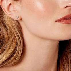 Boucles D'oreilles Puces Janice Plaqué Or Jaune Oxyde De Zirconium