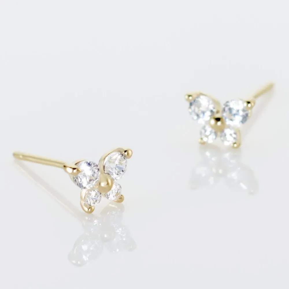 Marc Orian Bijoux Zirconium|Boucles D'Oreilles Fleur > Boucles D'oreilles Puces Jemila Or Jaune Oxyde De Zirconium