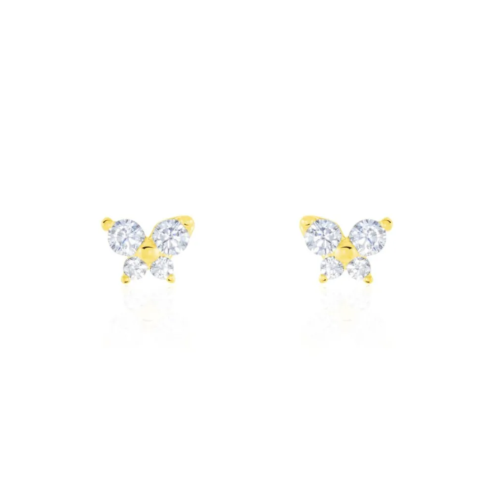 Marc Orian Bijoux Zirconium|Boucles D'Oreilles Fleur > Boucles D'oreilles Puces Jemila Or Jaune Oxyde De Zirconium
