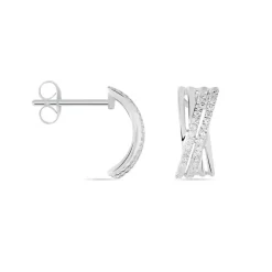 Boucles D'oreilles Puces Julianne Or Blanc Diamant