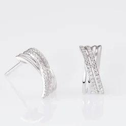 Boucles D'oreilles Puces Julianne Or Blanc Diamant