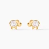 Boucles D'oreilles Puces Jumboo Or Jaune Oxyde De Zirconium