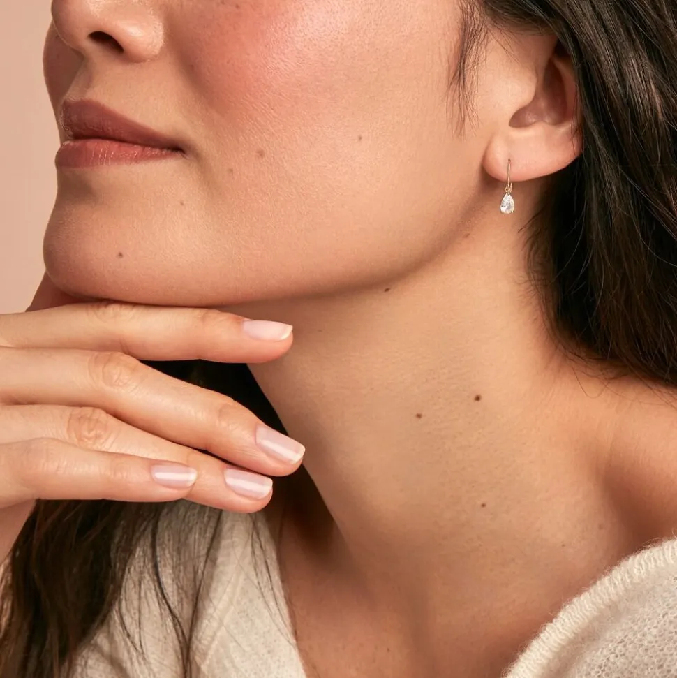 Boucles D'oreilles Puces Kalyne Or Jaune Oxyde De Zirconium