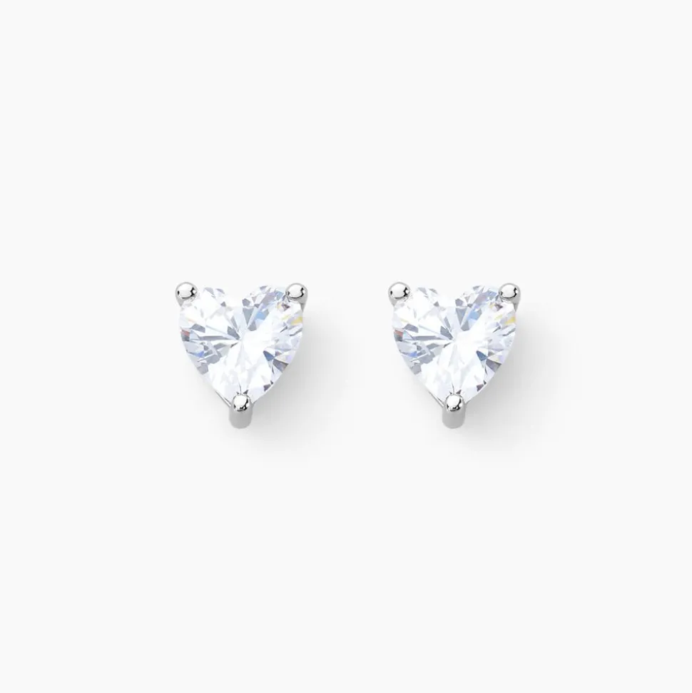 Boucles D'oreilles Puces Kelvyn Argent Blanc Oxyde De Zirconium