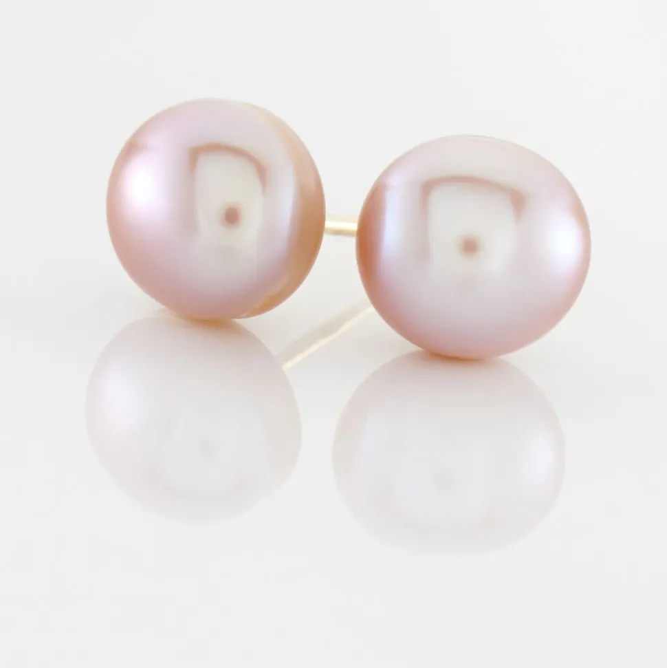 Boucles D'oreilles Puces Kesya Or Jaune Perle De Culture