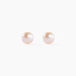 Boucles D'oreilles Puces Kesya Or Jaune Perle De Culture