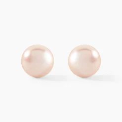 Boucles D'oreilles Puces Kesya Or Jaune Perle De Culture