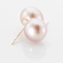 Boucles D'oreilles Puces Kesya Or Jaune Perle De Culture