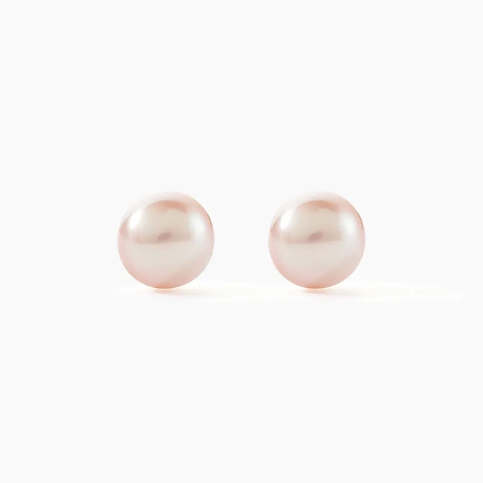 Boucles D'oreilles Puces Kesya Or Jaune Perle De Culture