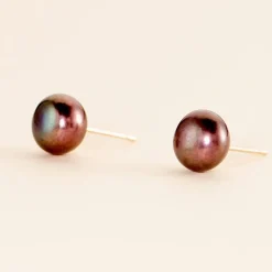 Boucles D'oreilles Puces Kesya Or Jaune Perle De Culture