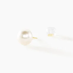 Boucles D'oreilles Puces Kesya Or Jaune Perle De Culture