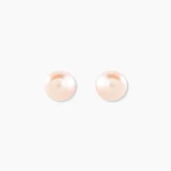 Boucles D'oreilles Puces Kesya Or Jaune Perle De Culture