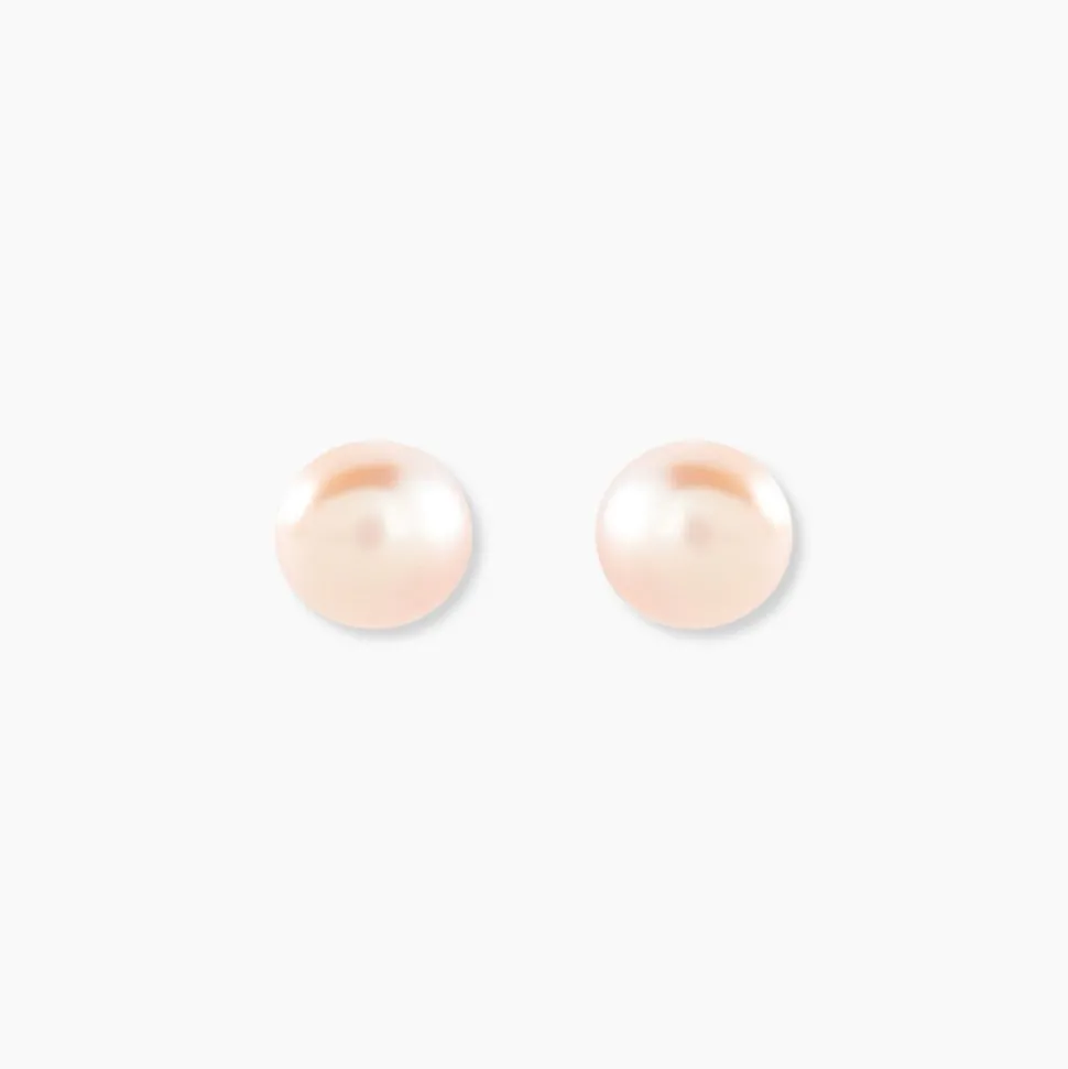 Boucles D'oreilles Puces Kesya Or Jaune Perle De Culture