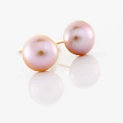 Boucles D'oreilles Puces Kesya Or Jaune Perle De Culture