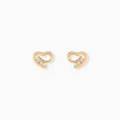 Boucles D'oreilles Puces Laela Plaqué Or Jaune Oxyde De Zirconium
