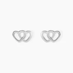 Boucles D'oreilles Puces Lehinaae Argent Blanc