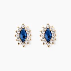 Boucles D'oreilles Puces Lisea Plaqué Or Verre Et Oxyde De Zirconium